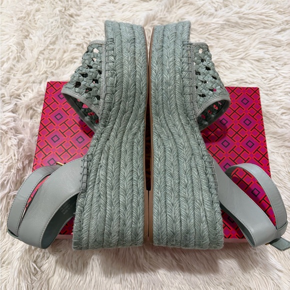 TORY BURCH Woven Goat Leather Flatform Espadrille Sandal - Size 11 - NIB - Picture 6 of 8